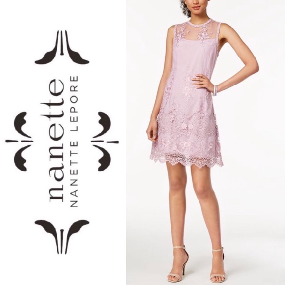 Nanette Lepore Spring Bloom Lace Dress Embroidered Sugar Plum Size 10 NWT $169 - Picture 10 of 10